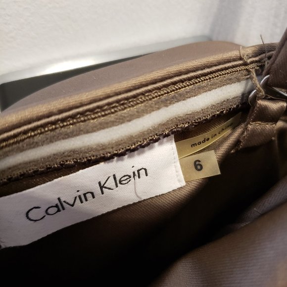 Calvin Klein Taupe Strapless Dress - Size 6 - Picture 3 of 9